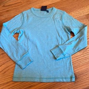 NWOT- Mini Boden long sleeve tee-size 7/8-heather turquoise blue-so pretty!